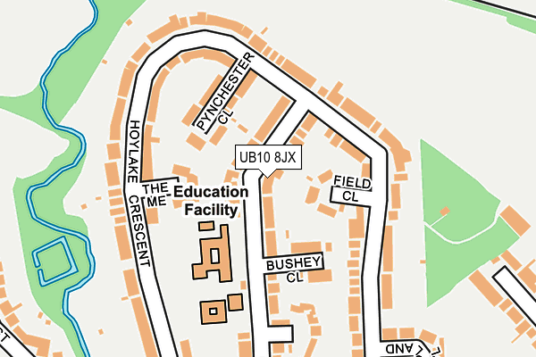 UB10 8JX map - OS OpenMap – Local (Ordnance Survey)