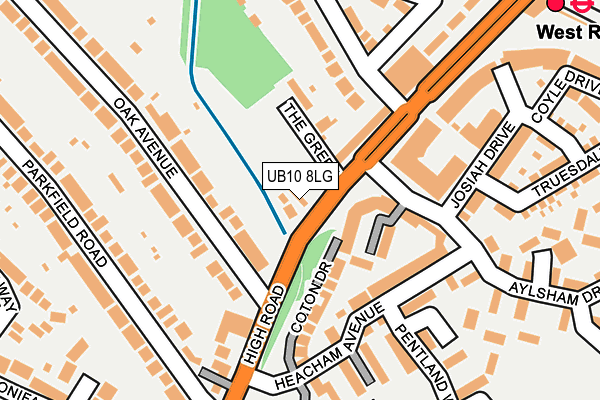 UB10 8LG map - OS OpenMap – Local (Ordnance Survey)