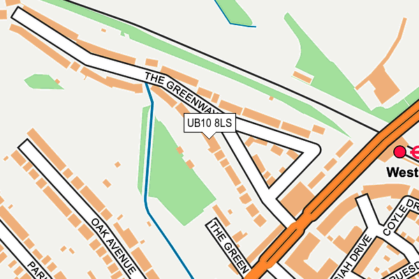 UB10 8LS map - OS OpenMap – Local (Ordnance Survey)