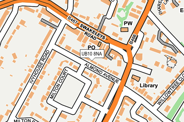 UB10 8NA map - OS OpenMap – Local (Ordnance Survey)