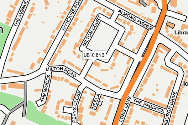UB10 8NB map - OS OpenMap – Local (Ordnance Survey)