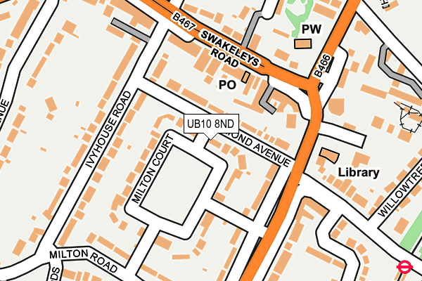 UB10 8ND map - OS OpenMap – Local (Ordnance Survey)