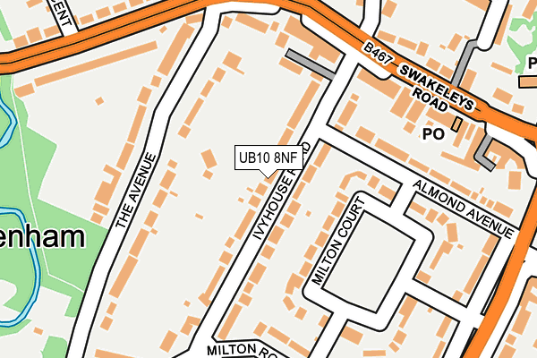 UB10 8NF map - OS OpenMap – Local (Ordnance Survey)