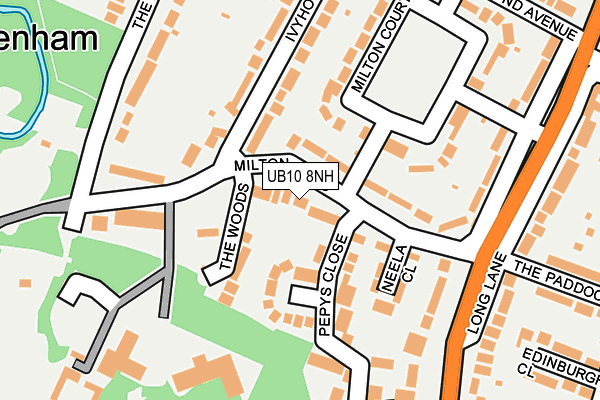 UB10 8NH map - OS OpenMap – Local (Ordnance Survey)