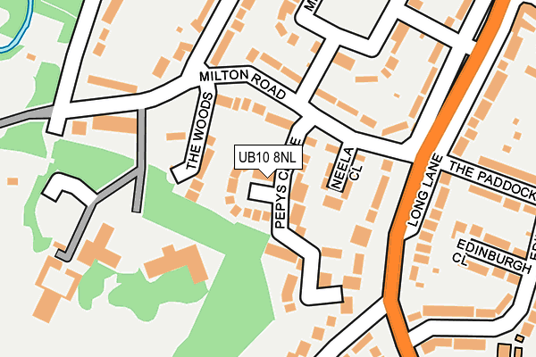 UB10 8NL map - OS OpenMap – Local (Ordnance Survey)