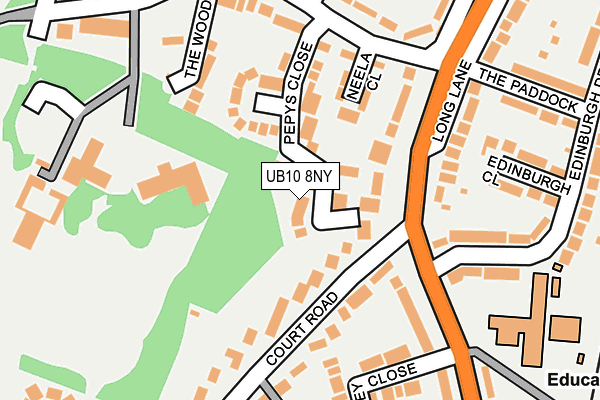 UB10 8NY map - OS OpenMap – Local (Ordnance Survey)