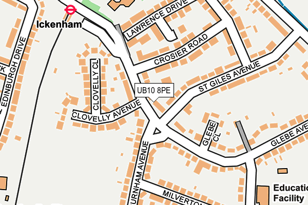 UB10 8PE map - OS OpenMap – Local (Ordnance Survey)