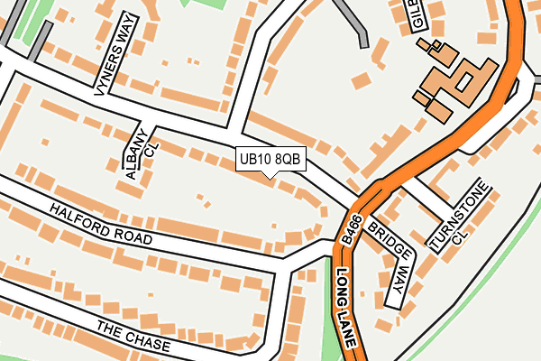 UB10 8QB map - OS OpenMap – Local (Ordnance Survey)