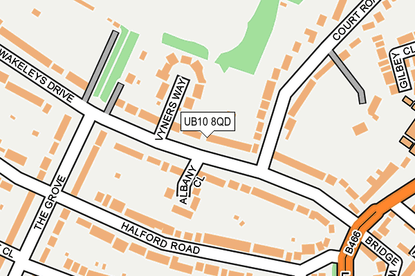 UB10 8QD map - OS OpenMap – Local (Ordnance Survey)