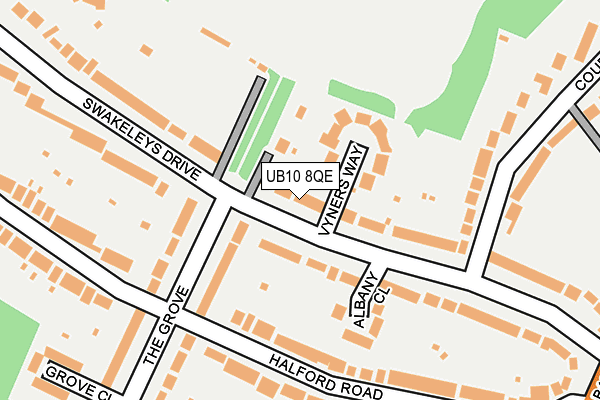 UB10 8QE map - OS OpenMap – Local (Ordnance Survey)