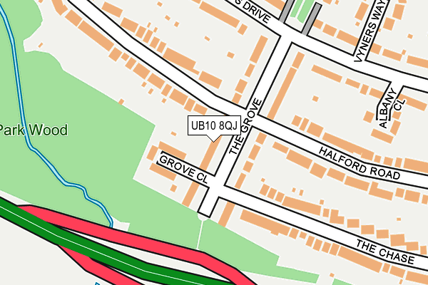 UB10 8QJ map - OS OpenMap – Local (Ordnance Survey)