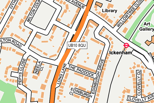 UB10 8QU map - OS OpenMap – Local (Ordnance Survey)