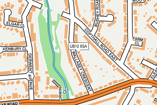 UB10 8SA map - OS OpenMap – Local (Ordnance Survey)