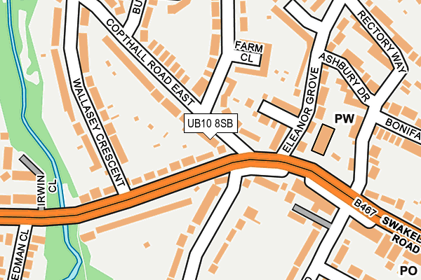UB10 8SB map - OS OpenMap – Local (Ordnance Survey)