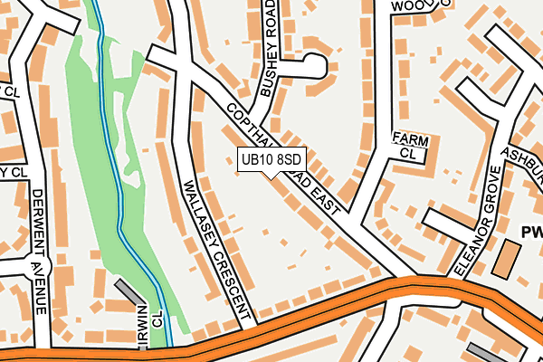 UB10 8SD map - OS OpenMap – Local (Ordnance Survey)