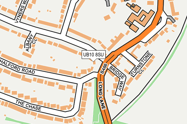 UB10 8SU map - OS OpenMap – Local (Ordnance Survey)