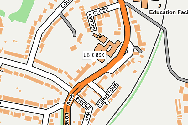 UB10 8SX map - OS OpenMap – Local (Ordnance Survey)