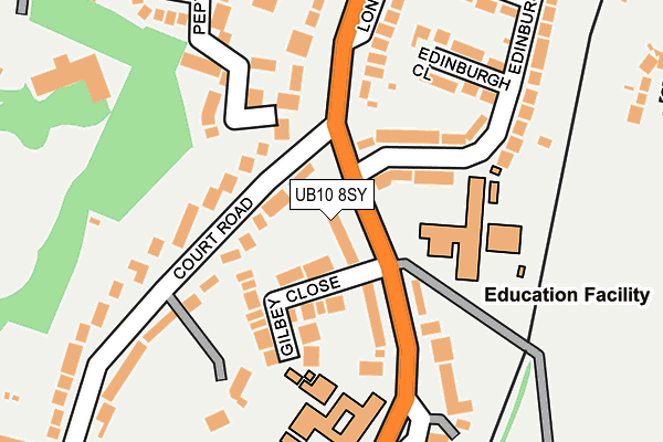 UB10 8SY map - OS OpenMap – Local (Ordnance Survey)
