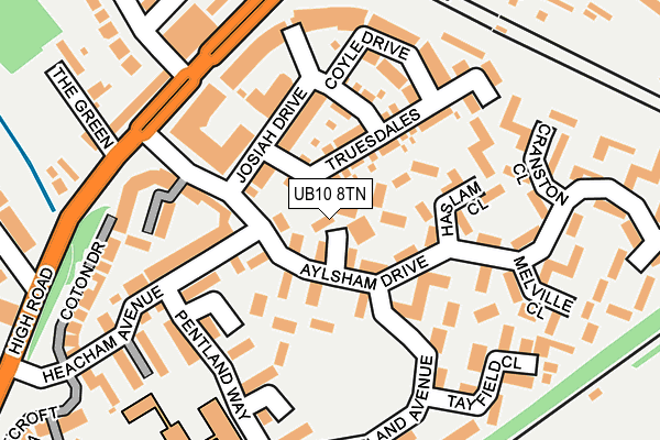 UB10 8TN map - OS OpenMap – Local (Ordnance Survey)