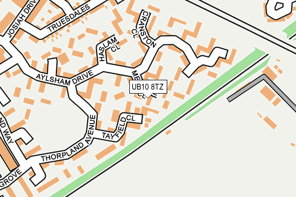 UB10 8TZ map - OS OpenMap – Local (Ordnance Survey)