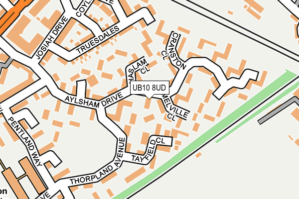 UB10 8UD map - OS OpenMap – Local (Ordnance Survey)