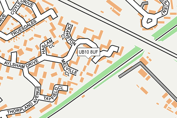 UB10 8UF map - OS OpenMap – Local (Ordnance Survey)