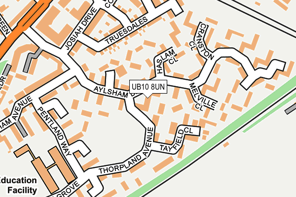 UB10 8UN map - OS OpenMap – Local (Ordnance Survey)