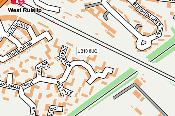 UB10 8UQ map - OS OpenMap – Local (Ordnance Survey)
