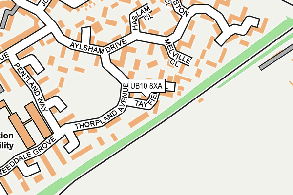 UB10 8XA map - OS OpenMap – Local (Ordnance Survey)