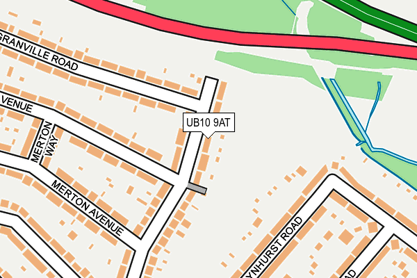 UB10 9AT map - OS OpenMap – Local (Ordnance Survey)