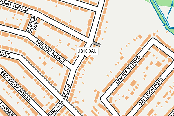 UB10 9AU map - OS OpenMap – Local (Ordnance Survey)