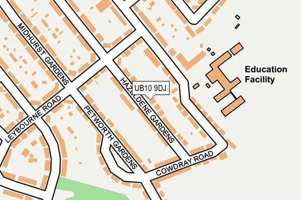 UB10 9DJ map - OS OpenMap – Local (Ordnance Survey)