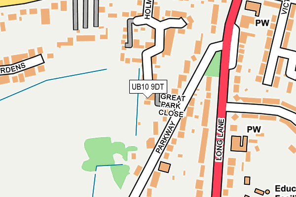 UB10 9DT map - OS OpenMap – Local (Ordnance Survey)