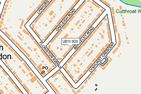 UB10 9DX map - OS OpenMap – Local (Ordnance Survey)