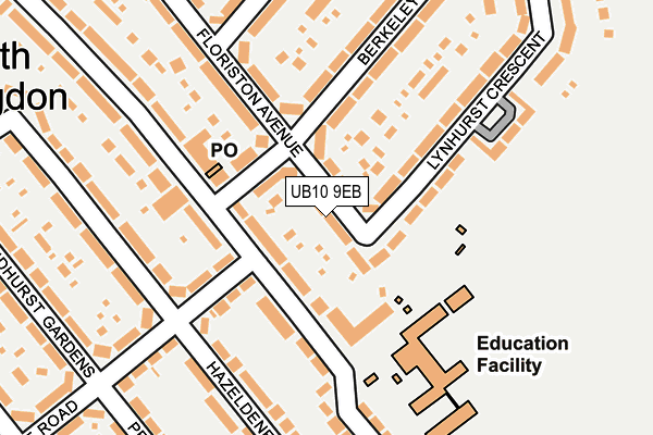 UB10 9EB map - OS OpenMap – Local (Ordnance Survey)