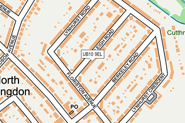 UB10 9EL map - OS OpenMap – Local (Ordnance Survey)