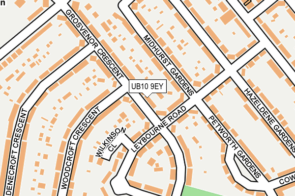 UB10 9EY map - OS OpenMap – Local (Ordnance Survey)