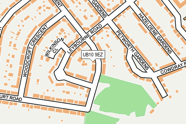 UB10 9EZ map - OS OpenMap – Local (Ordnance Survey)