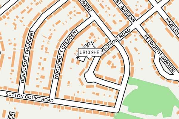 UB10 9HE map - OS OpenMap – Local (Ordnance Survey)