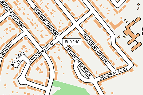 UB10 9HG map - OS OpenMap – Local (Ordnance Survey)