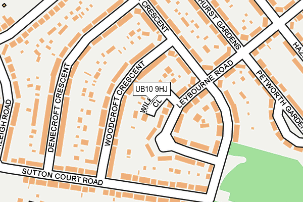 UB10 9HJ map - OS OpenMap – Local (Ordnance Survey)