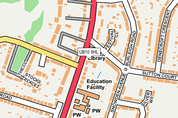 UB10 9HL map - OS OpenMap – Local (Ordnance Survey)