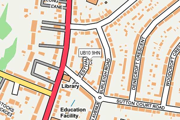 UB10 9HN map - OS OpenMap – Local (Ordnance Survey)