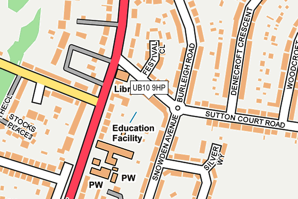 UB10 9HP map - OS OpenMap – Local (Ordnance Survey)