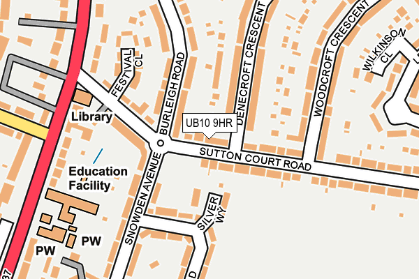 UB10 9HR map - OS OpenMap – Local (Ordnance Survey)