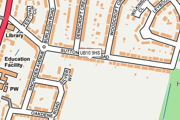 UB10 9HS map - OS OpenMap – Local (Ordnance Survey)