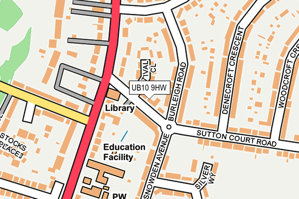 UB10 9HW map - OS OpenMap – Local (Ordnance Survey)