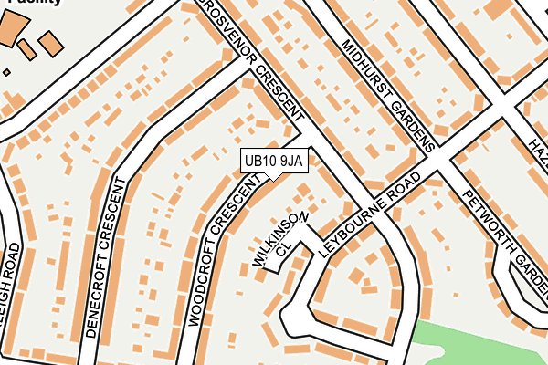 UB10 9JA map - OS OpenMap – Local (Ordnance Survey)