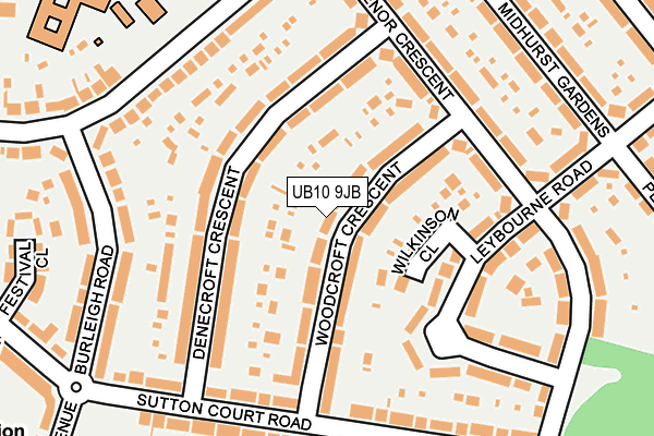 UB10 9JB map - OS OpenMap – Local (Ordnance Survey)