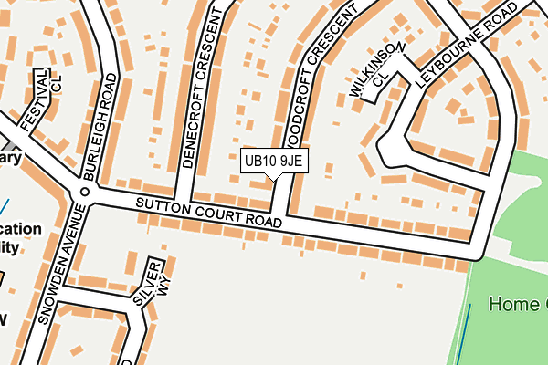 UB10 9JE map - OS OpenMap – Local (Ordnance Survey)